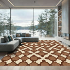 Chocolate Brown Lattice Circles Rug