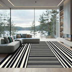 Contrast Linear Stripe Composition Rug