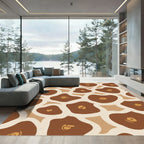 Earthy Brown Giraffe Spots Rug