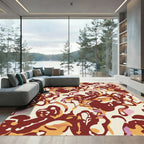 Russet Terracotta Abstract Swirl Rug