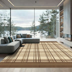 Warm Brown Plaid Lattice Rug