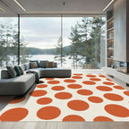 Terracotta Orange Polka Dot Circles Rug