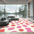 Pink Red Abstract Shapes Confetti Rug