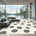 Cream Gray Organic Dot Composition Rug