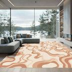 Earthy Waves Abstract Composition Rug