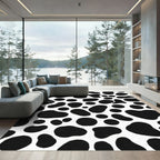 Black White Spotted Animal Hide Rug