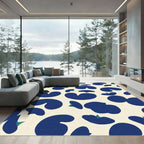 Deep Blue Organic Bloom Arrangement Rug