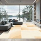 Blended Peach Geometric Squares Aura Rug