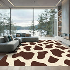 Brown Cream Abstract Patchwork Rug