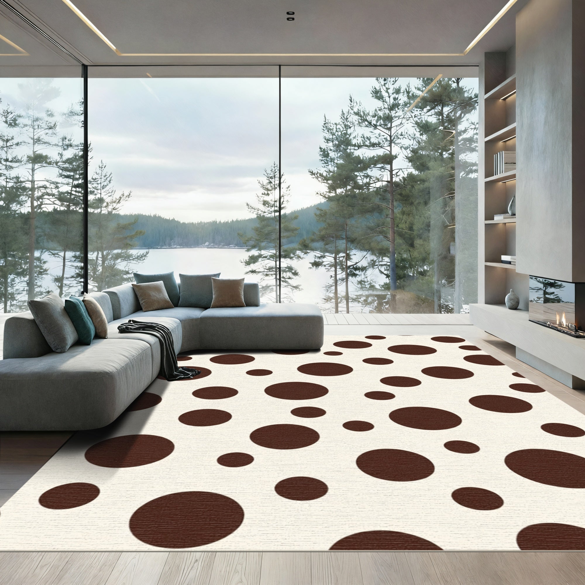 Brown Dot Scatter Rug