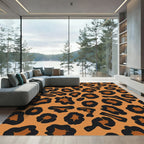 Orange Black Leopard Spot Rug