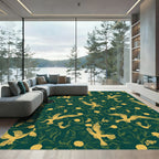 Golden Birds Verdant Foliage Rug