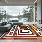 Earthy Geometric Rectangle Maze Rug
