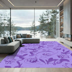 Lavender Floral Heart Swirl Rug