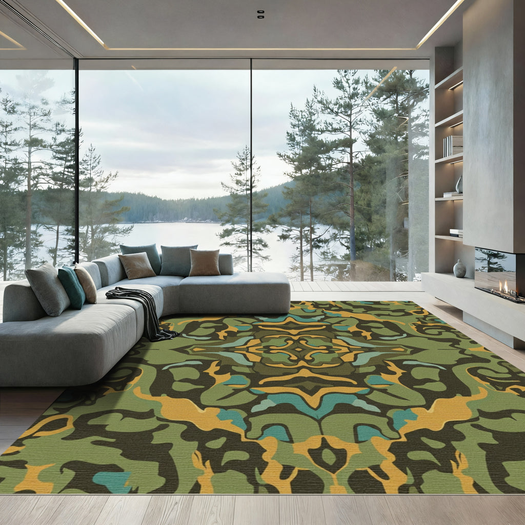 Camouflage Organic Flow Mosaic Rug