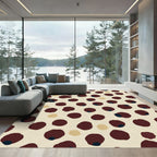Crimson Polka Dot Scatter Rug