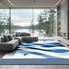 Dazzling Blue Wave Starfish Border Rug