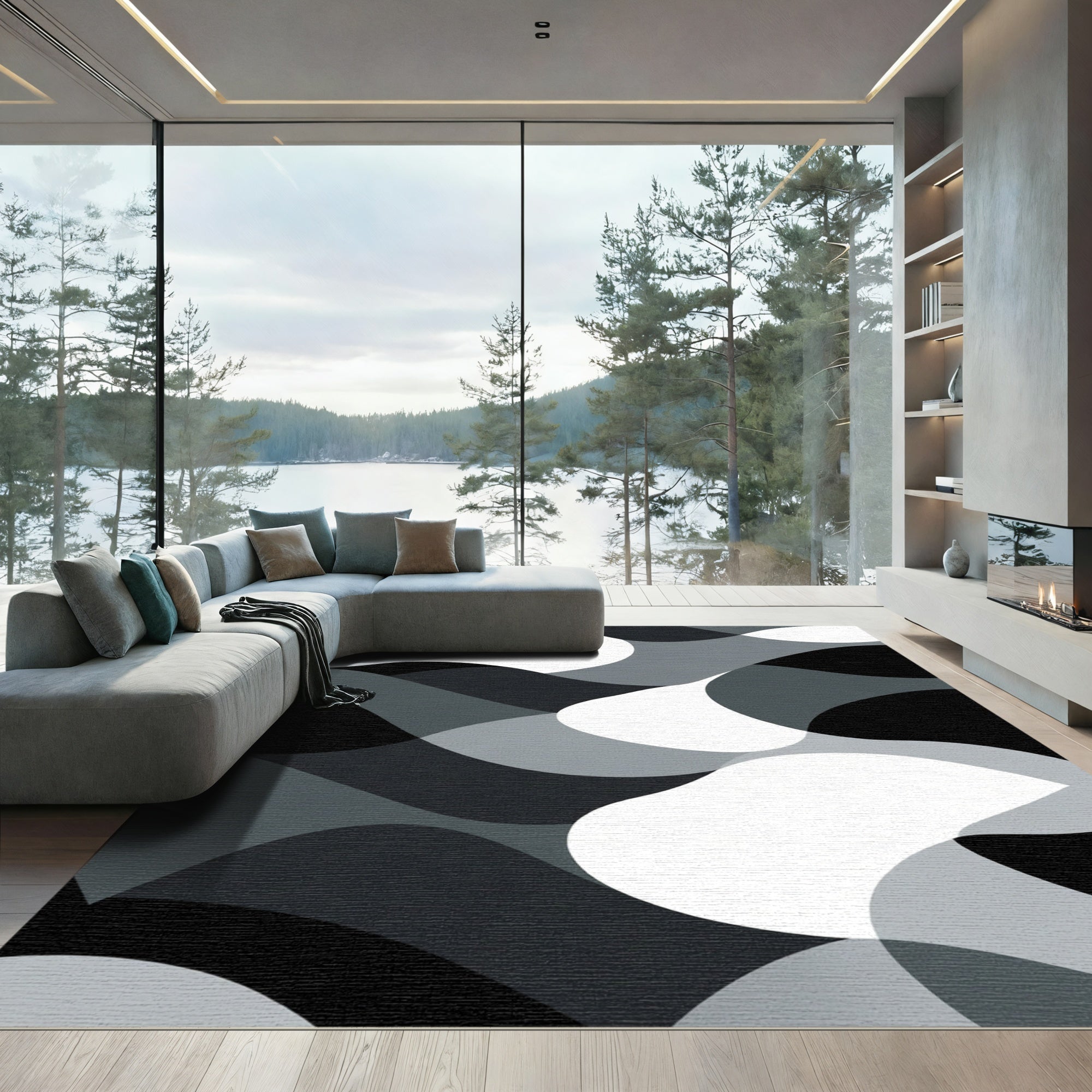 Monochromatic Abstract Wave Flow Rug