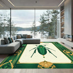 Emerald Green Beetle Art deco Rug