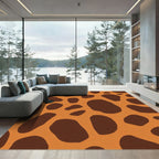 Ochre Brown Splotch Animal Print Rug