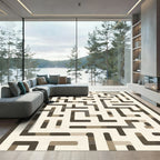 Earthy Tones Geometric Labyrinth Rug