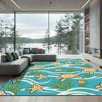 Oceanic Sea Turtles Nautical Whimsy Rug