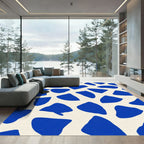 Cobalt Blue Organic Shapes Rug