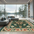 Traditional Red Floral Medallion Rug