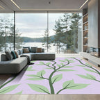 Whispering Green Vine Lavender Field Rug