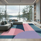 Modern Geometric Shapes Pastel Blend Rug