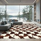 Brown White Organic Spots Rug
