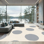 Cream Gray Polka Dot Burst Rug