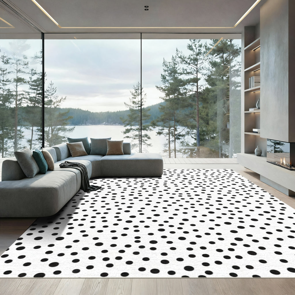 Black White Random Dot Scatter Rug