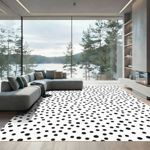 Black White Random Dot Scatter Rug