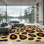 Bold Leopard Spots Terracotta Accents Rug