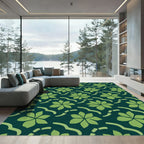 Green Floral Vine Harmony Rug