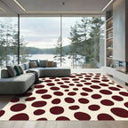 Deep Crimson Polka Dot Spotting Rug