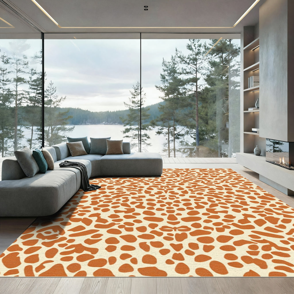 Ginger Splotch Leopard Texture Rug
