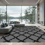 Diamond Lattice Gray Abstract Rug