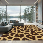 Brown Tan Giraffe Spot Texture Rug