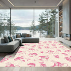 Pink Orchid Outline Repeating Arrangement Rug