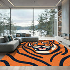 Bold Orange Tiger Face Rug