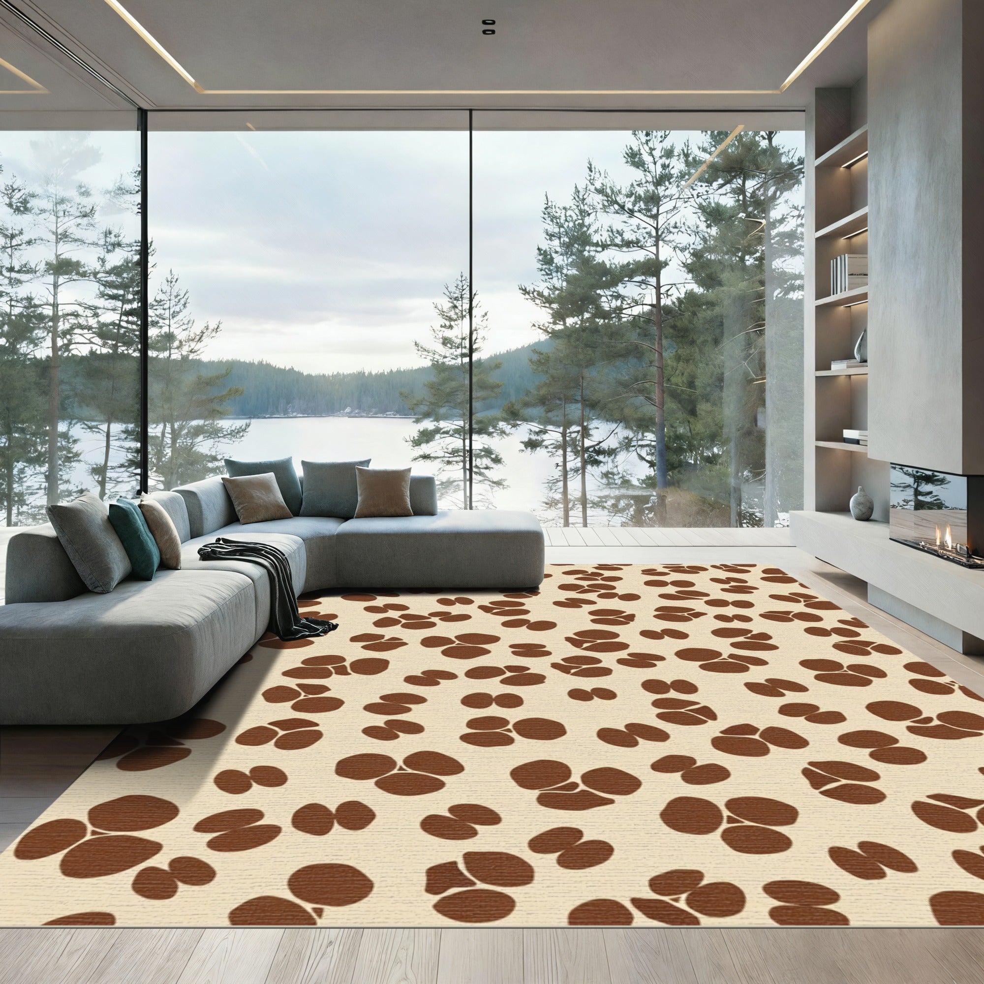 Chocolate Swirl Organic Forms Rug