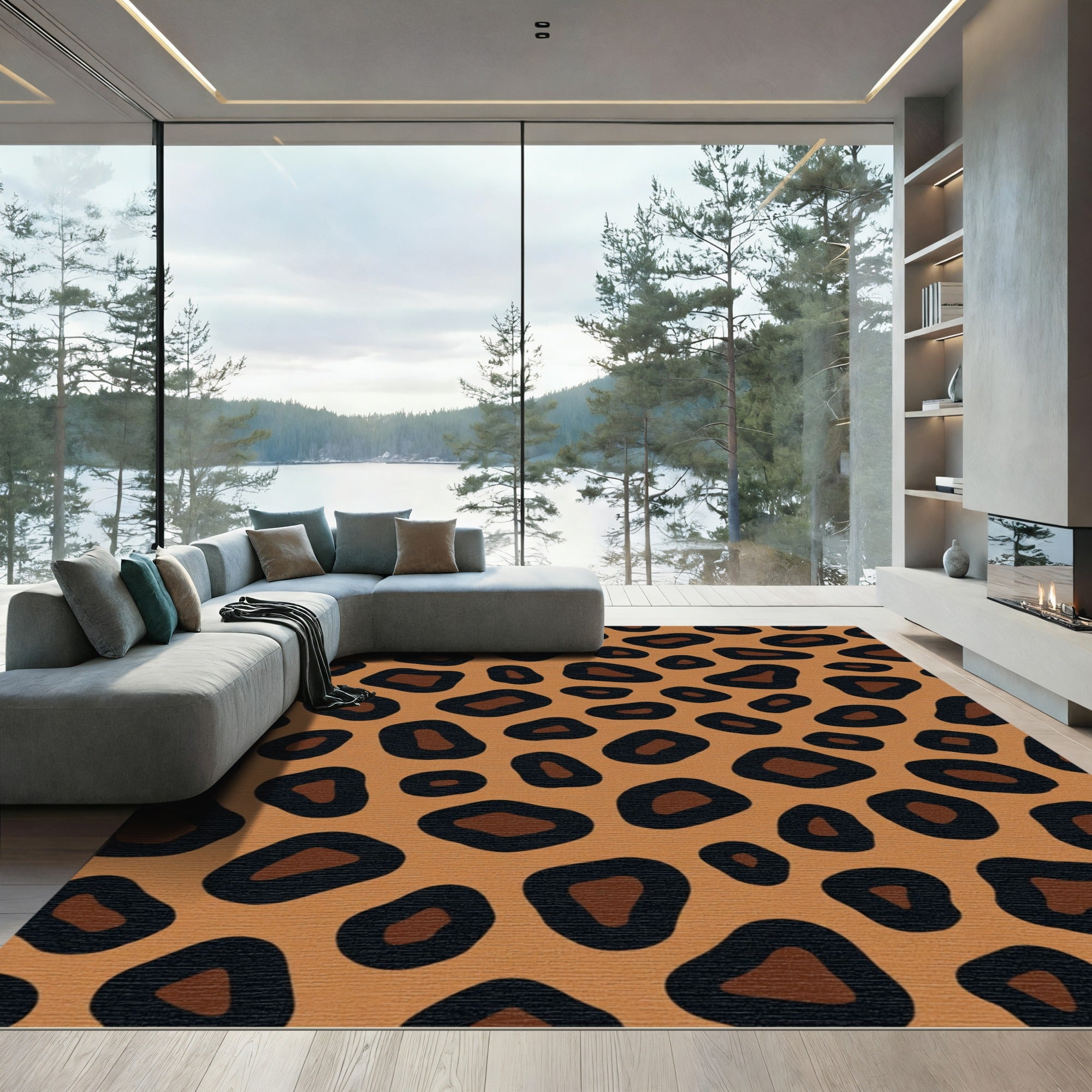 Brown Leopard Wild Spots Rug
