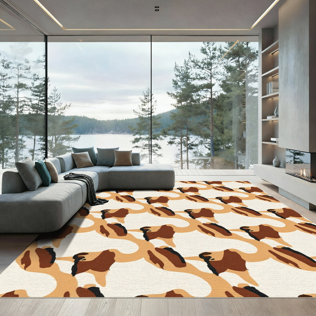 Camouflage Brown Earth Tones Flow Rug