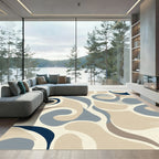 Neutral Organic Swirl Abstract Rug