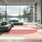 Soft Pink Abstract Organic Shapes Rug