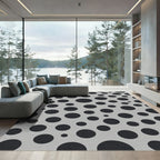 Gray Black Dot Cluster Rug