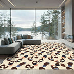 Abstract Leopard Spots Cream Accents Rug