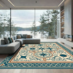 Marine Blue Compass Star Collection Rug